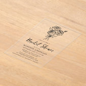  handgetekend rozenboeket Vrijgezellenfeest Acryl Uitnodigingen (Laagn)