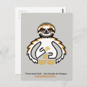 Handgetekend - SLOTH - Behoud - Natuur - Briefkaart (Voorkant / Achterkant)