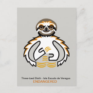 Handgetekend - SLOTH - Behoud - Natuur - Briefkaart