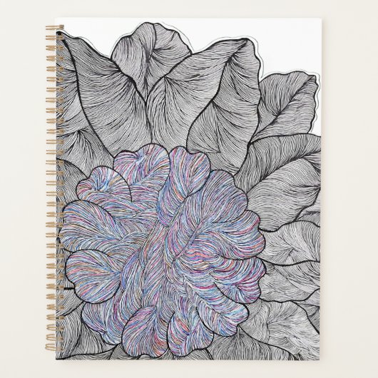 Handgetekende Abstracte Bloemendagplanner Planner (Voorkant)
