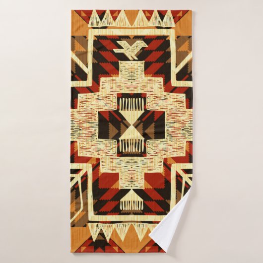 Handgetekende, abstracte illustratie van Native Am Badhanddoek (Badhanddoek)
