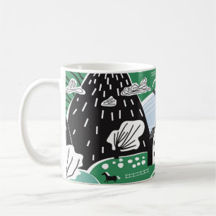 Handgetekende abstracte scandinavische afbeelding koffiemok