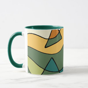 Handgetekende abstracte vintage ontwerp tas mok