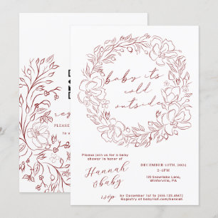 handgetekende Baby Het is koud Buiten Douche QR-co Kaart