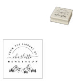 Handgetekende bergen modern uit het bibliotheekboe 	rubberstempel (Gestempeld)