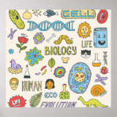 Handgetekende biologie, illustratie poster (Voorkant)