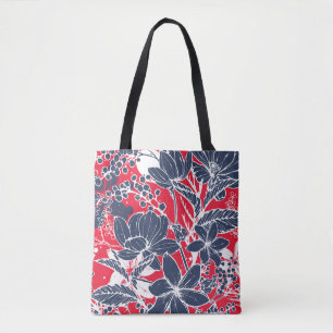 handgetekende bloemen, elegant dessin. draagtas