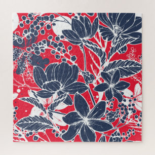  handgetekende bloemen, elegant dessin. legpuzzel