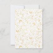 Handgetekende Bloemen Goud en Wit Save the Date (Achterkant)