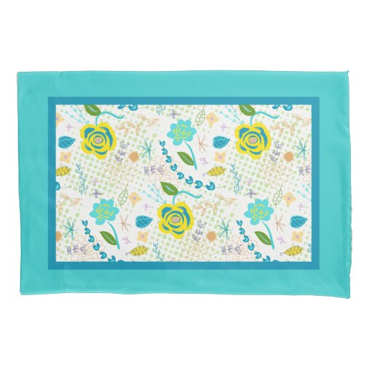 Handgetekende bloemenKussensloop Kussensloop (Voorkant-Links)