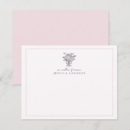 Handgetekende bloemetjes, gestippeld lijst een bri kaart