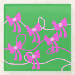 Handgetekende Bogen Roze Gele Lovers Glazen Onderzetter