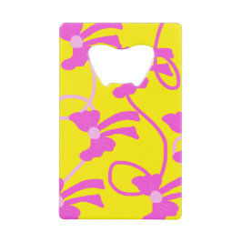 Handgetekende Bogen Roze Gele Lovers Kredietkaart Flessenopener