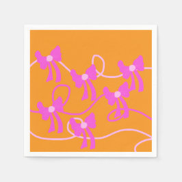 Handgetekende Bogen Roze Gele Lovers Servet