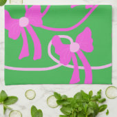 Handgetekende Bogen Roze Gele Lovers Theedoek (Gevouwen)