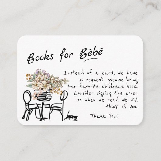 Handgetekende Bonjour Bebe Franse boeken voor Baby Informatiekaartje (Voorkant)