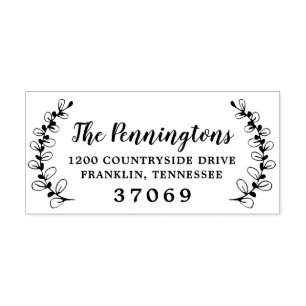 Handgetekende botanische bladtak  zelfinktende stempel