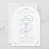 Handgetekende Bows Bubbly Cocktail Vrijgezellenfee Kaart (Voorkant)