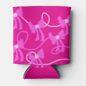 Handgetekende Bows Pink Lovers Blikjeskoeler (Voorkant)