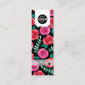 Handgetekende Bright Flowers Bladwijzer Mini Visitekaartje (Achterkant)