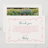 Handgetekende Bruids Shower  Bedankkaart (Voorkant / Achterkant)