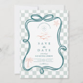 handgetekende bruiloft aan de kust save the date (Voorkant)