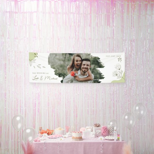 Handgetekende bruiloft spandoek (Feest)