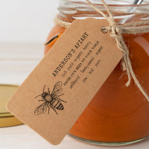 Handgetekende Bumblebee Pure Organic Honey Stamp Rubberstempel