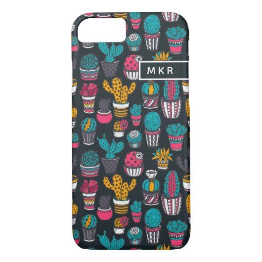 Handgetekende cactus in Schetsenstijlpatroon Case-Mate iPhone Case (Achterkant)