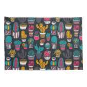 Handgetekende cactus in Schetsenstijlpatroon Kussensloop (Achterkant-Rechts)