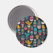 Handgetekende cactus in Schetsenstijlpatroon Magneet (Voorkant / Achterkant)