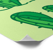 Handgetekende cactus: naadloos patroon. poster (Hoek)