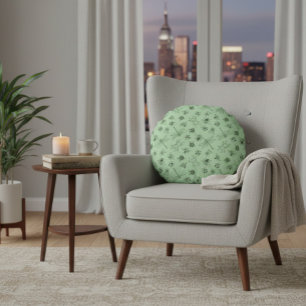 Handgetekende Cartoon Insectenpatroon Rond Kussen