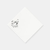 Handgetekende champagneglas bruiloft servetten (Hoek)