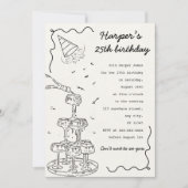 Handgetekende champagnetoren verjaardag kaart (Voorkant)