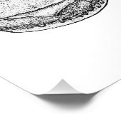 Handgetekende Cheeseburger Kunstprint Foto Afdruk (Hoek)