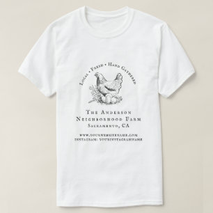 Handgetekende Chicken Script Family Boerderij Busi T-shirt