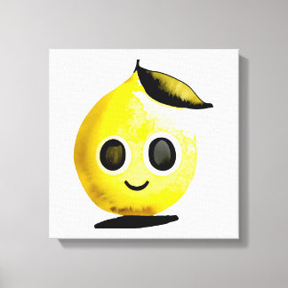 Handgetekende citroen emoji - stretched canvas pri