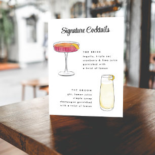 handgetekende cocktails poster