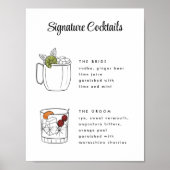  handgetekende cocktails poster (Voorkant)
