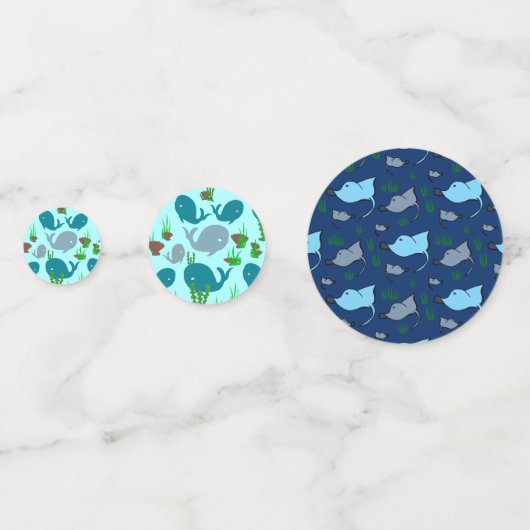 Handgetekende Confetti Uniek Zee Ocean Thema (Achterkanten)