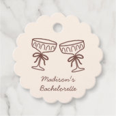 Handgetekende Coquette Espresso Martini Bacheloret Bedankjes Labels (Voorkant)