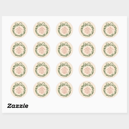Handgetekende Cream Christmas Envelope Seals Ronde Sticker (Vel)