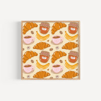 Handgetekende croissants en keuken kunst van koffi