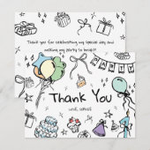 Handgetekende Dankjewellkaart Bedankkaart (Voorkant / Achterkant)
