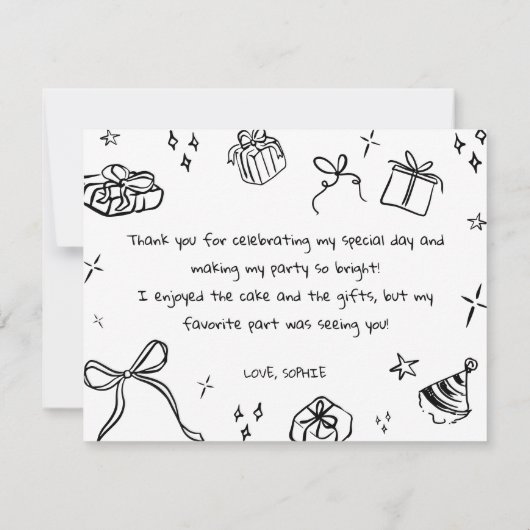 Handgetekende dankkaart bedankkaart (Achterkant)