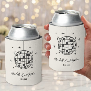 Handgetekende Disco Retro Bruiloft Blikjeskoeler