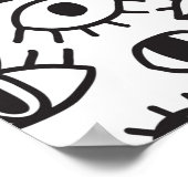 handgetekende doedelen naadloos met poster (Hoek)