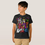Handgetekende doodle art cartoon stijl t-shirt (Voorkant volledig)