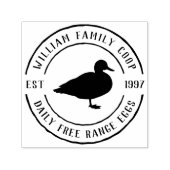 Handgetekende Duck & Round Boerderij - Eierkarton Zelfinktende Stempel (Design)